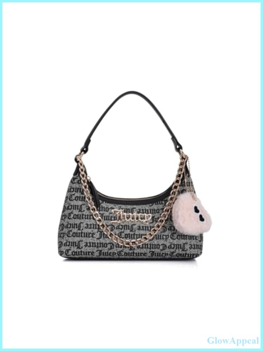 Juicy Couture Polyurethane Hobo Shoulder Bag Letter Print Everyday Purse